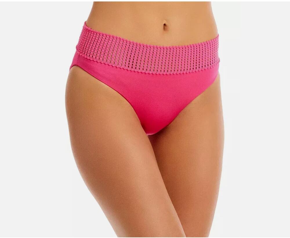 NWT Peixoto Pink Carine Lace Trim Swimsuit Bikini Bottom sz S
